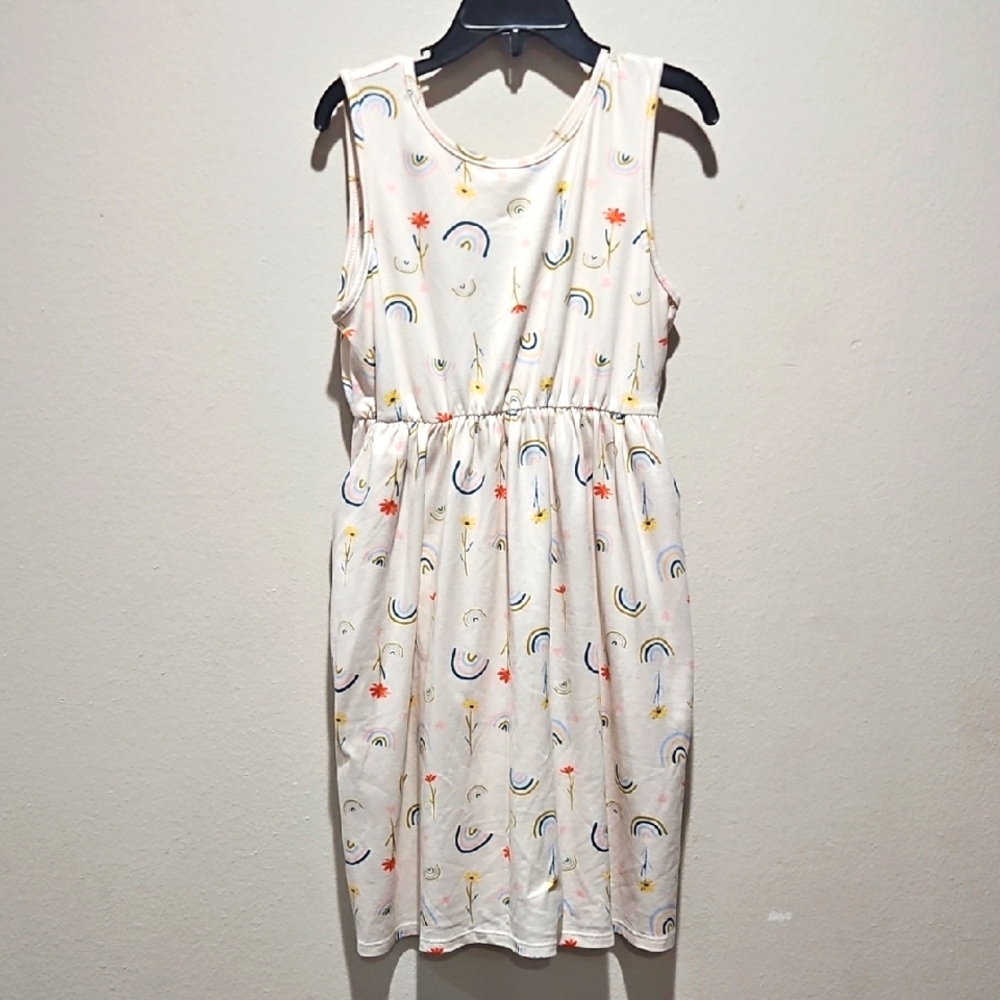 Heart and Arrow Sleeveless Dress with Rainbows & flowers size 6X